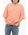 032c Solid Color Organic Cotton Crew-neck T-Shirt with Embroidere