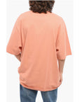032c Solid Color Organic Cotton Crew-neck T-Shirt with Embroidere