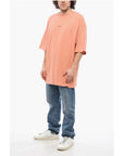 032c Solid Color Organic Cotton Crew-neck T-Shirt with Embroidere