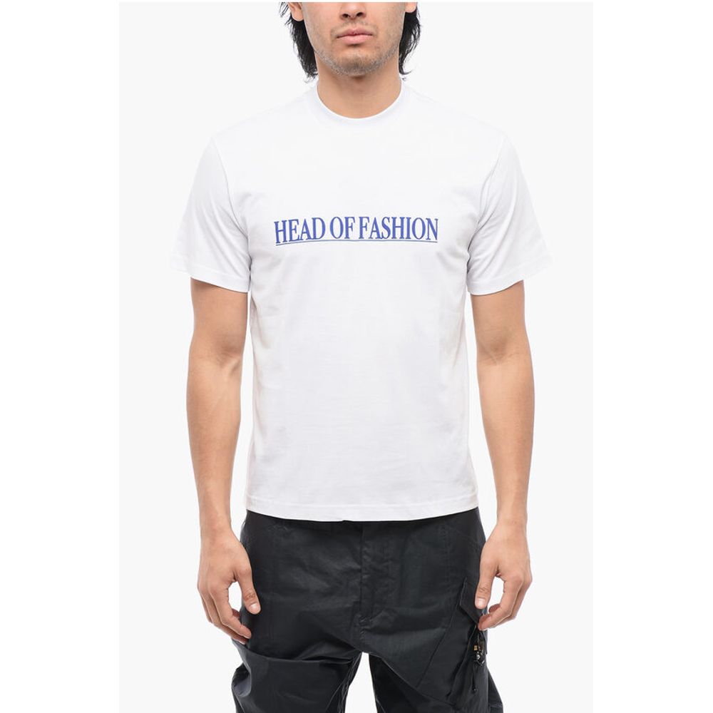 SUNNEI Solid Color HEAD OF FASHION Crew-neck T-Shirt with Contrasti