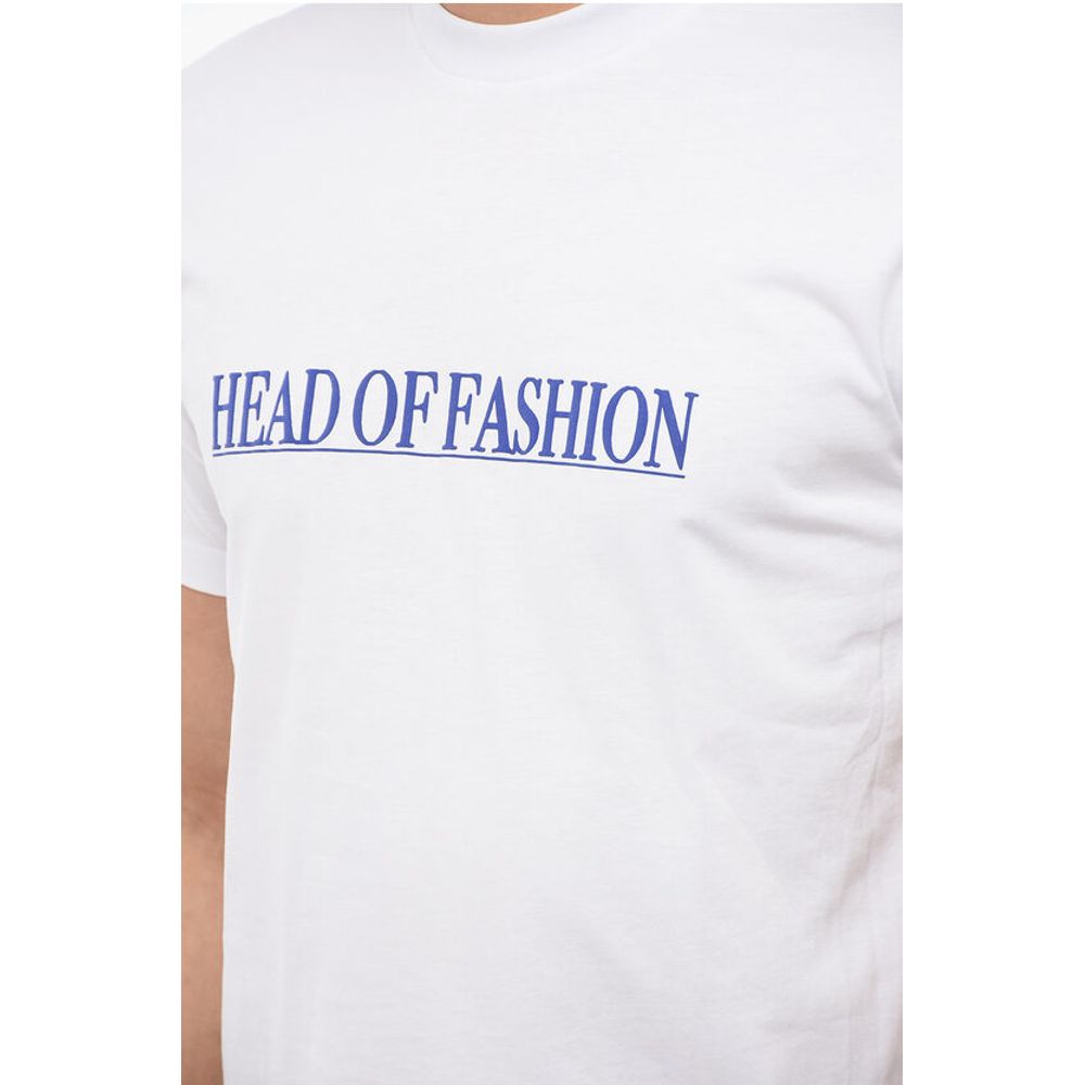 SUNNEI Solid Color HEAD OF FASHION Crew-neck T-Shirt with Contrasti