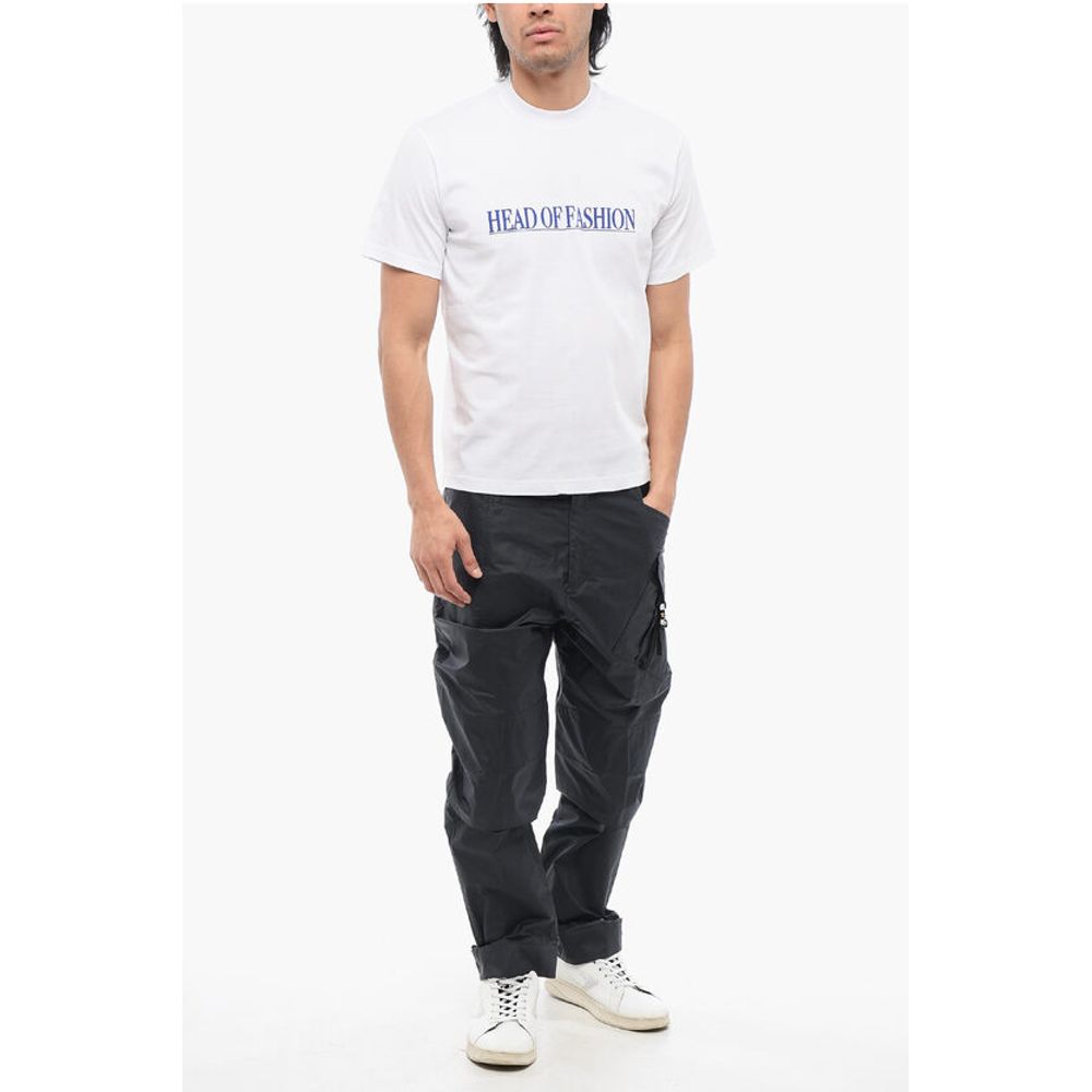 SUNNEI Solid Color HEAD OF FASHION Crew-neck T-Shirt with Contrasti