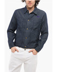 Needles Solid Color Utility Jacket with Butterfly Embroidery