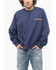 A Paper Kid Brushed Cotton Crew-neck Sweatshirt with Maxi Back Print
