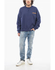 A Paper Kid Brushed Cotton Crew-neck Sweatshirt with Maxi Back Print