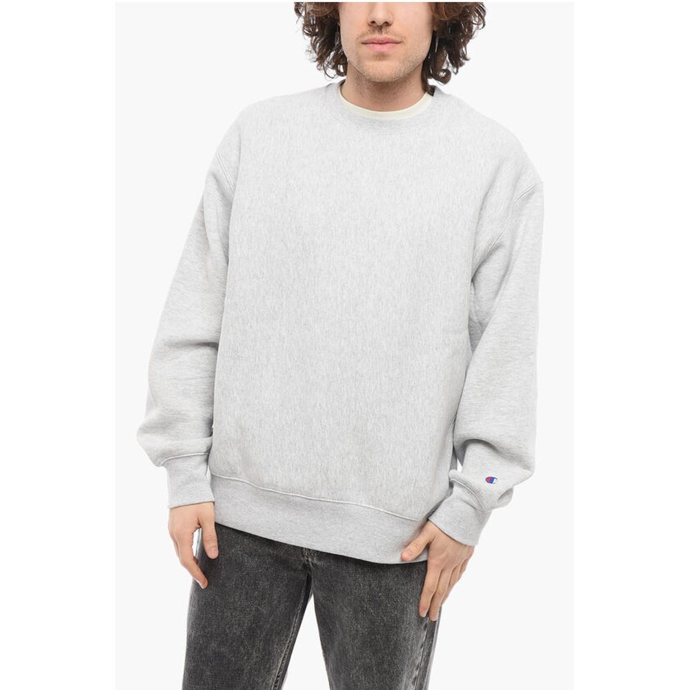 Champion Solid Color Fleeced-Cotton Crew-neck Sweatshirt