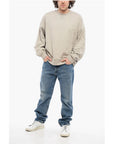 A Paper Kid Brushed Cotton Crew-neck Sweatshirt with Maxi Back Print