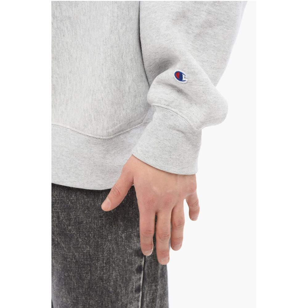 Champion Solid Color Fleeced-Cotton Crew-neck Sweatshirt