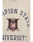 Champion Fleeced-Cotton CHAMPION STATE UNIVERSITY Crew-neck Sweatshir