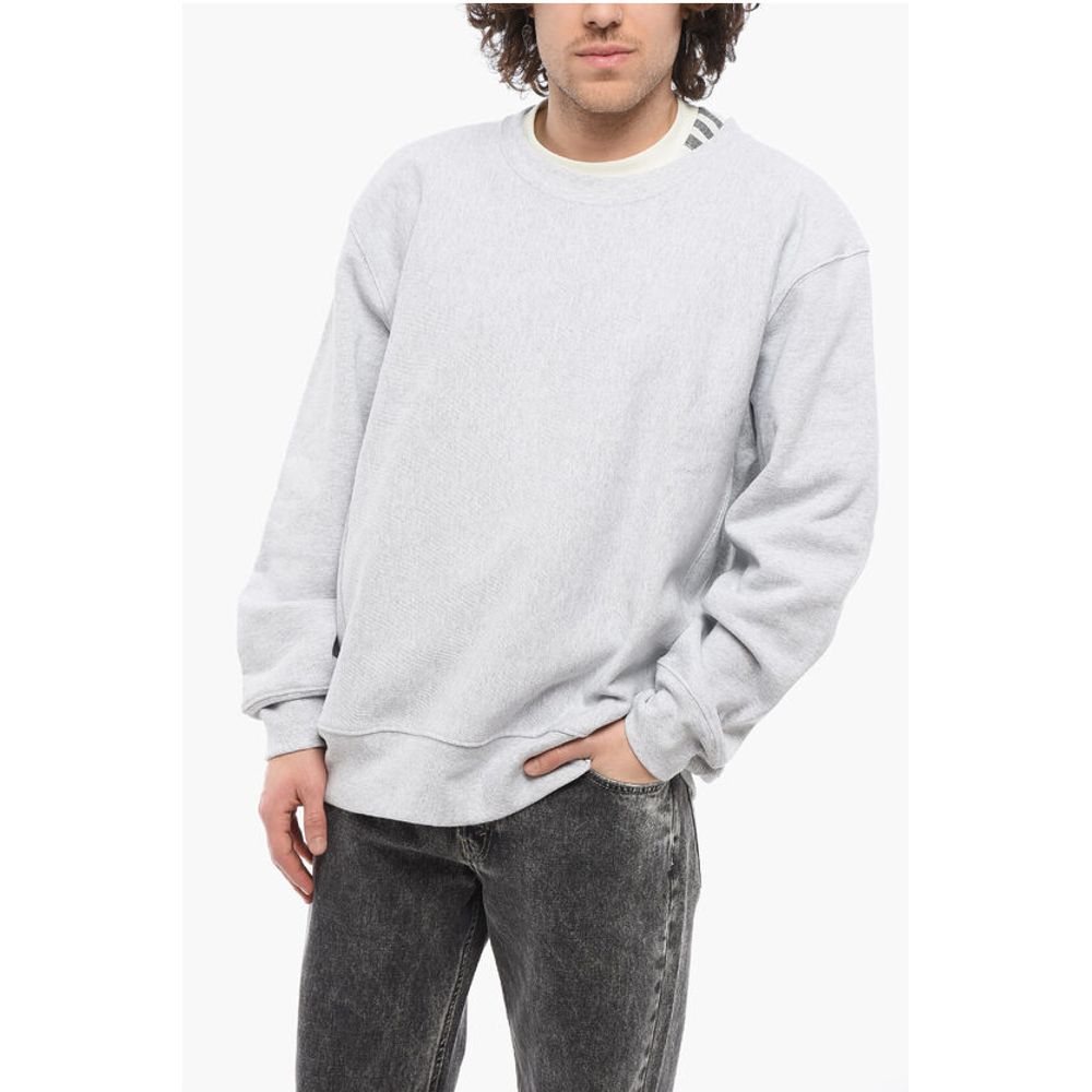 Champion Solid Color Fleeced-Cotton Crew-neck Sweatshirt