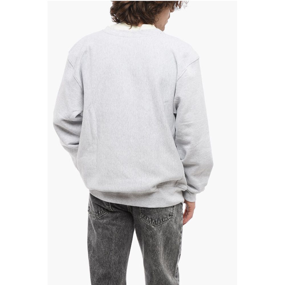 Champion Solid Color Fleeced-Cotton Crew-neck Sweatshirt