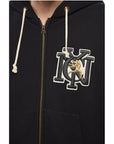 Champion Fleeced-Cotton Sweatshirt with Embossed Embroidery and Zip C