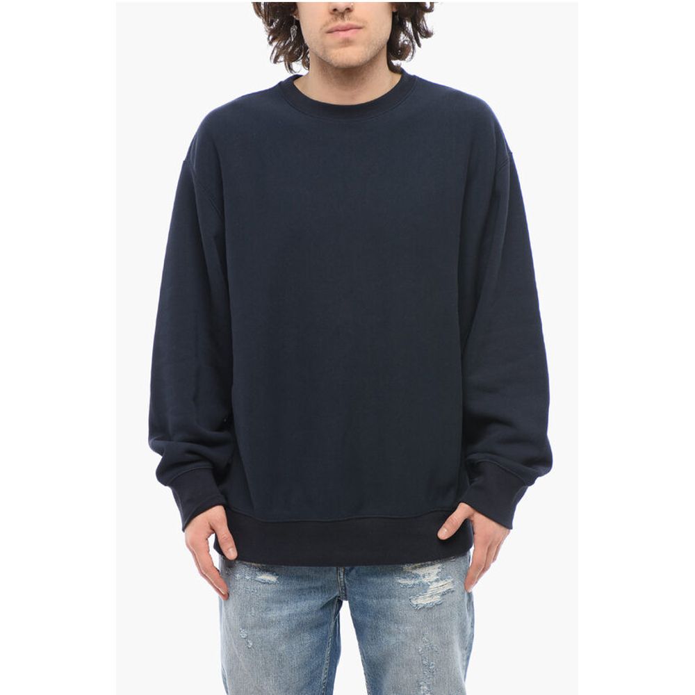 Champion Solid Color Fleeced-Cotton Crew-neck Sweatshirt