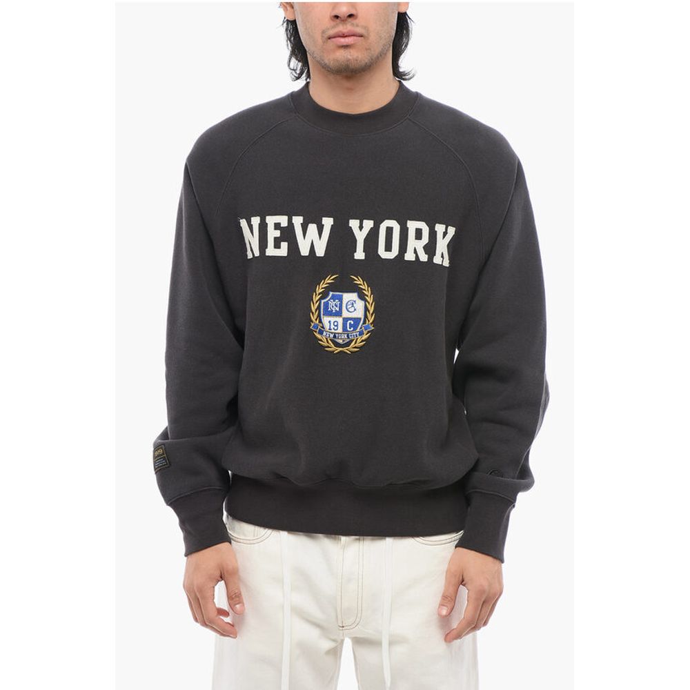 Champion Fleeced-Cotton NEW YORK Crew-Neck Sweatshirt with Embroidery
