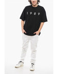 1989 Studio Solid Color Crew-neck T-Shirt with Contrasting Logo