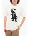 1989 Studio Solid Color MIDWEST Crewneck T-Shirt with Contrasting Flocke