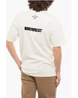 1989 Studio Solid Color MIDWEST Crewneck T-Shirt with Contrasting Flocke