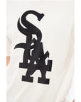 1989 Studio Solid Color MIDWEST Crewneck T-Shirt with Contrasting Flocke
