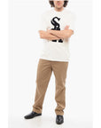1989 Studio Solid Color MIDWEST Crewneck T-Shirt with Contrasting Flocke