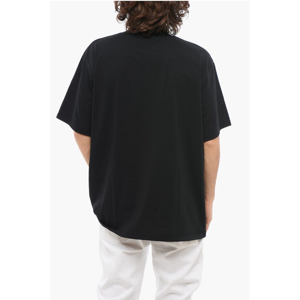 Needles Solid Color Mock-Neck T-Shirt with Butterfly Embroidery