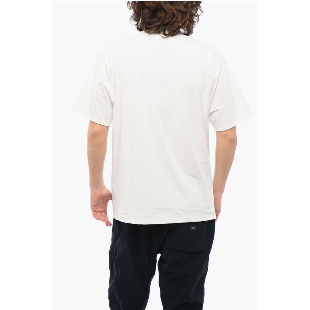 Needles Solid Color Mock-Neck T-Shirt with Butterfly Embroidery