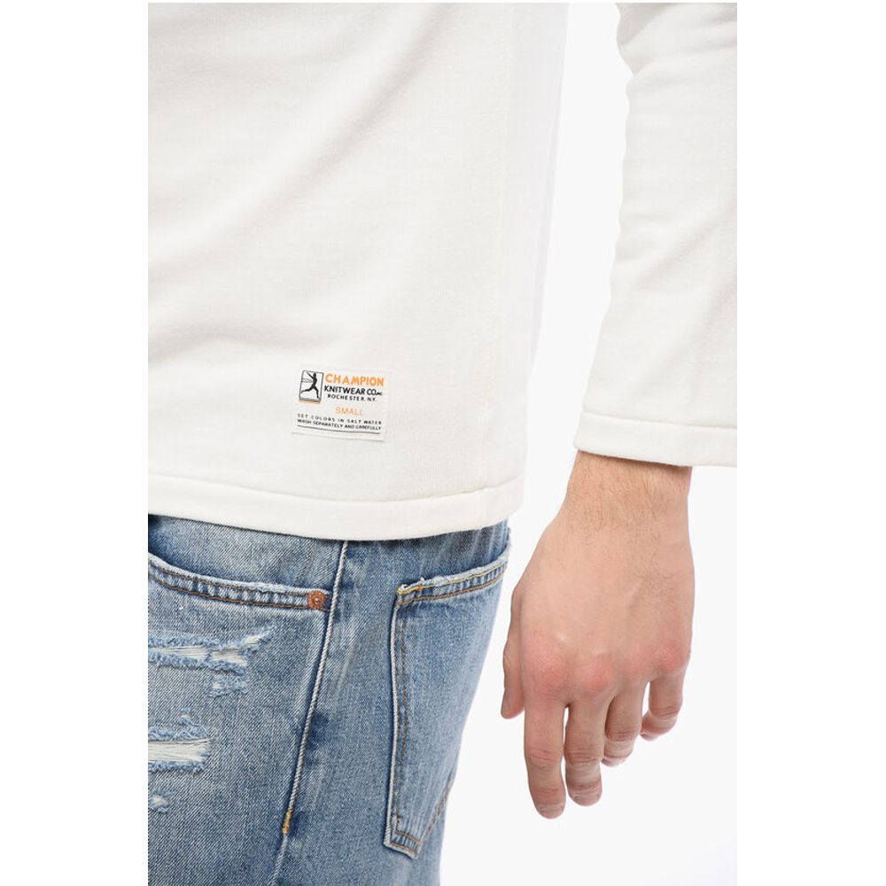 Champion Solid Color Cotton Crew-neck Sweatshirt