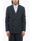 Dior Wool Double Breasted Blazer With Satin Edges