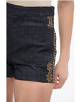 Dior Dark Washed Denim Shorts with Embroideries
