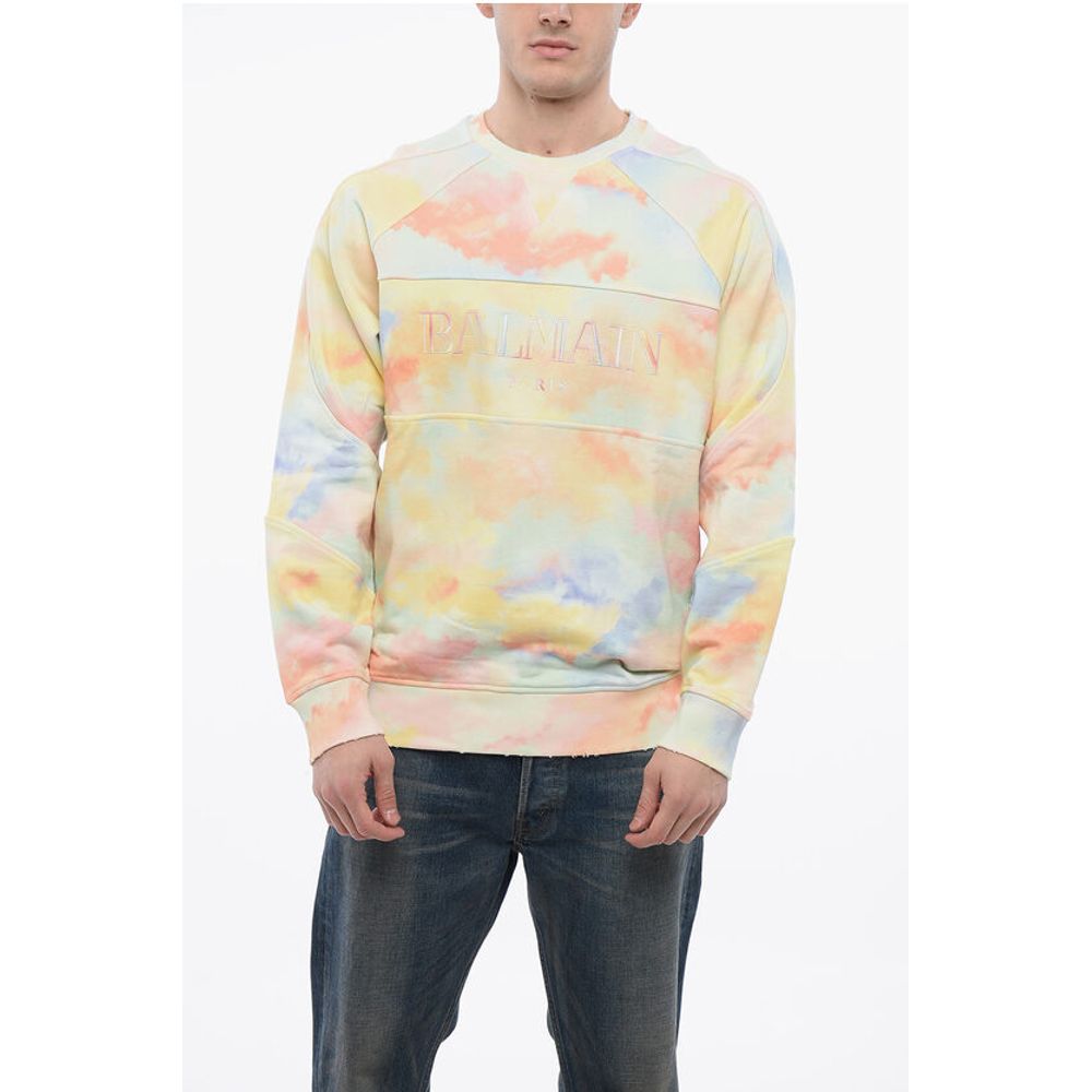 Balmain Logoed Sweatshirt with Distressed Trims