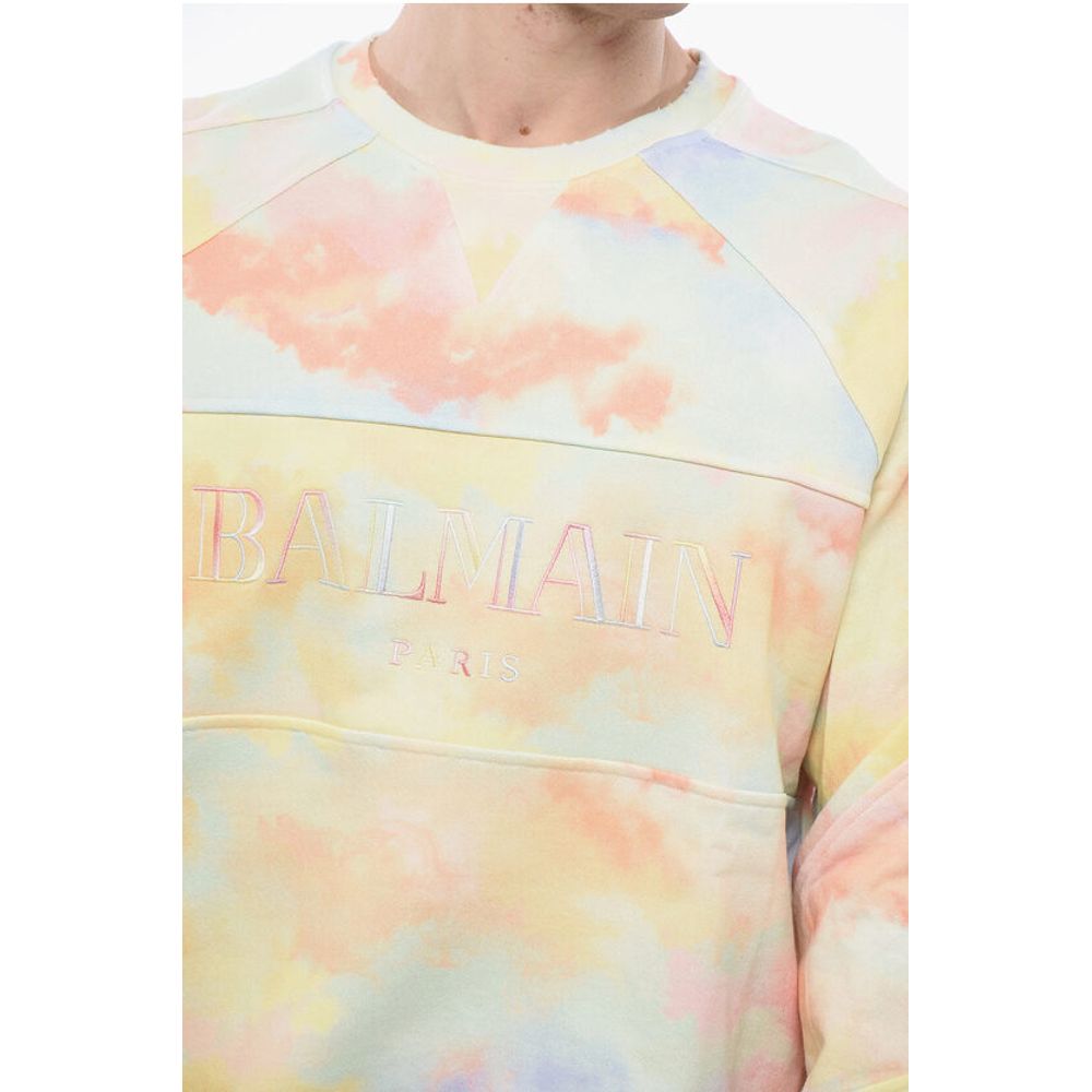 Balmain Logoed Sweatshirt with Distressed Trims