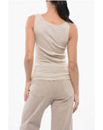 Ami Alexandre Mattiussi Ribbed Lightweight Cotton Tank Top with 3 Frontal Buttons