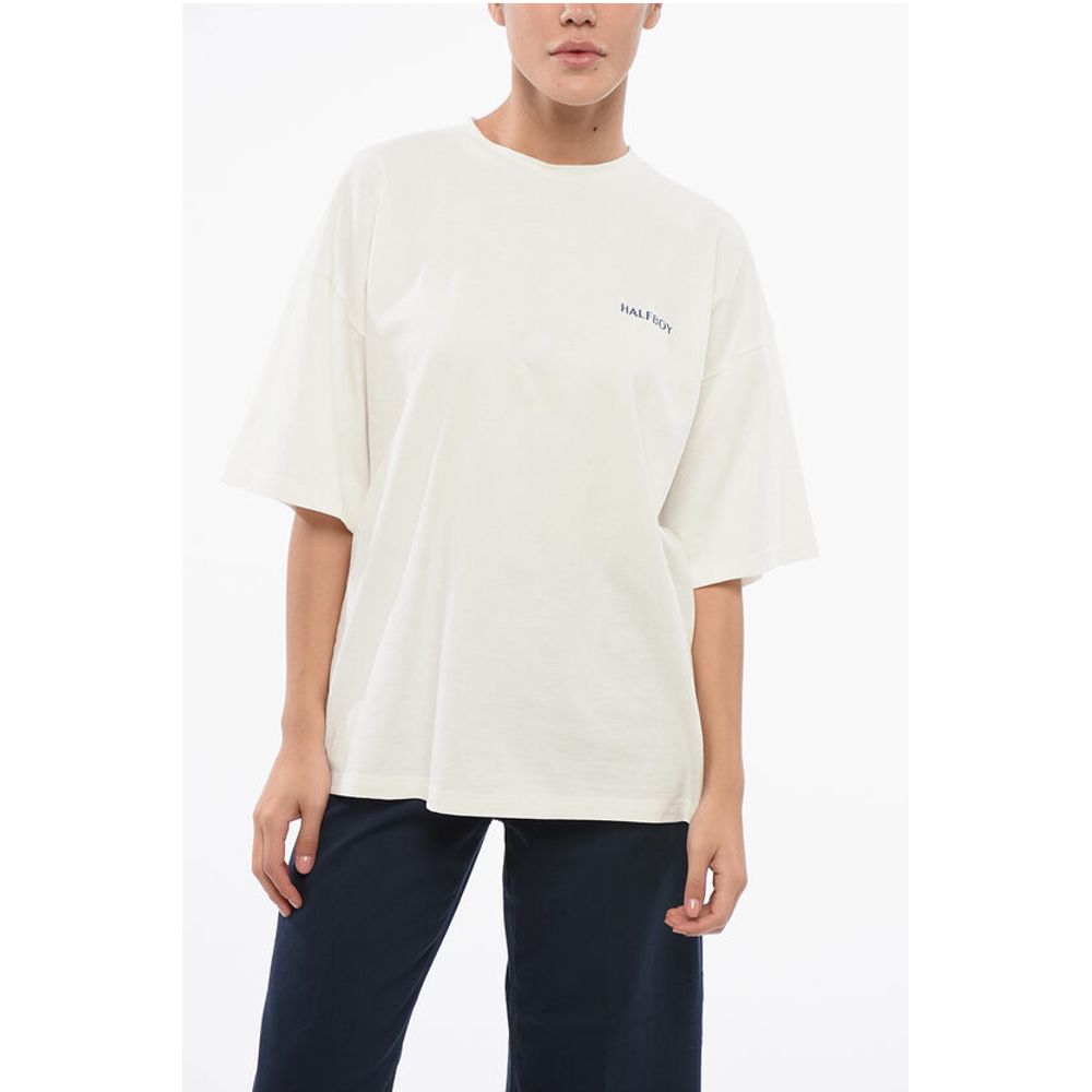 HALFBOY Cotton Crew-Neck T-shirt With Logo-Print