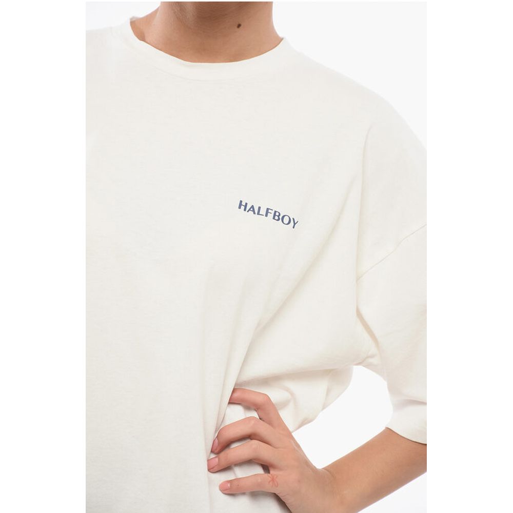 HALFBOY Cotton Crew-Neck T-shirt With Logo-Print