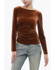Stephan Janson Velour Draped Top