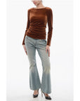 Stephan Janson Velour Draped Top