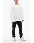 Viktor & Rolf Crew Neck Brushed Cottton Sweatshirt with Crochet Front