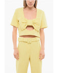 Viktor & Rolf Cropped BANDEAU BOW Top with Deep Neckline
