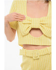 Viktor & Rolf Cropped BANDEAU BOW Top with Deep Neckline
