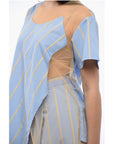 Viktor & Rolf Striped FLOATING TIME T-shirt With Mesh Detail
