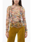 Viktor & Rolf Floral Print Sheer RIPPLE REFLECTION Long Sleeved Top