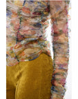 Viktor & Rolf Floral Print Sheer RIPPLE REFLECTION Long Sleeved Top