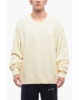 Off-White Cotton Sweater With Embossed Logo
