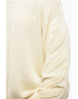 Off-White Cotton Sweater With Embossed Logo