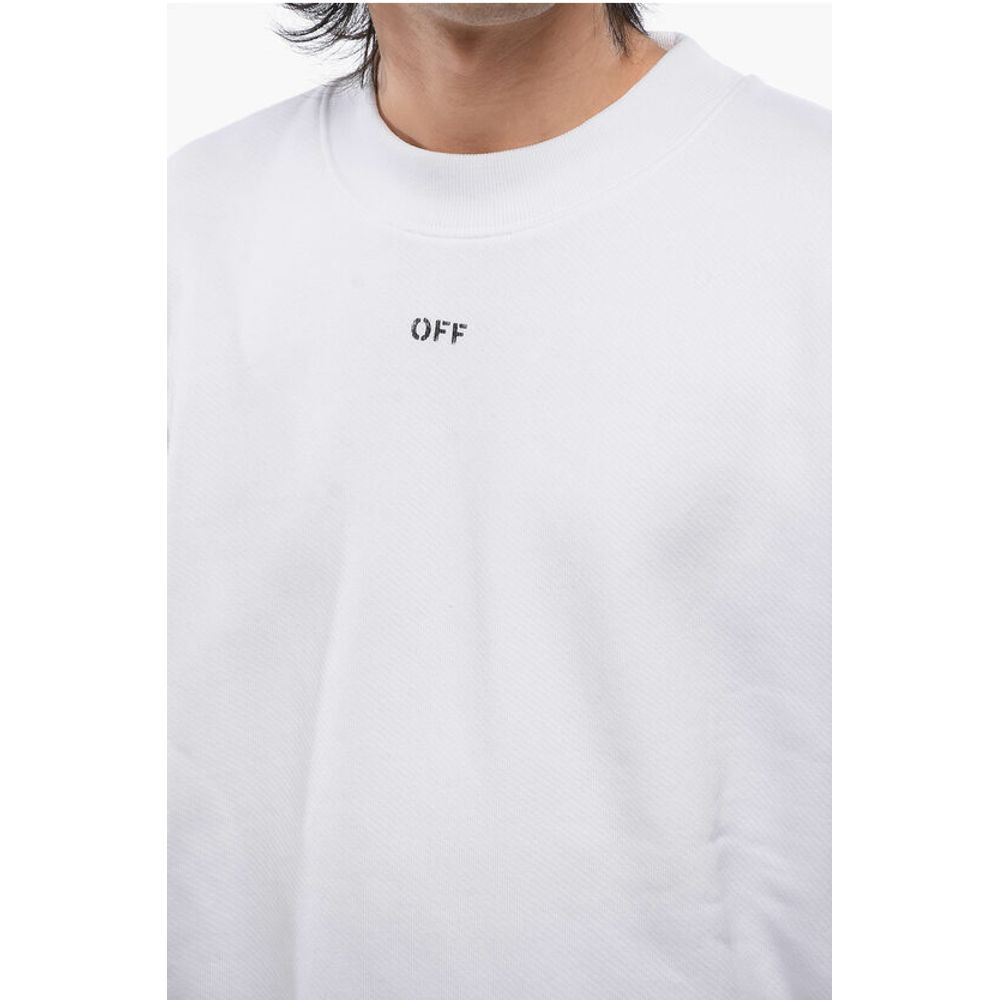 Off-White Brushed Cotton STAMP Crewneck Sweatshirt