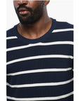 Altea Ring Spun Cotton Sweater with Striped Motif