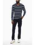 Altea Ring Spun Cotton Sweater with Striped Motif