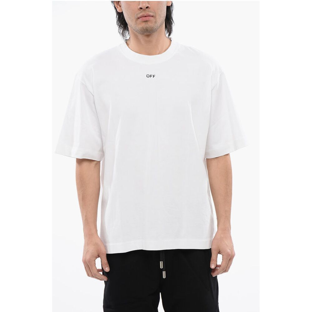 Off-White FOR EVER Solid Color Crew-neck T-Shirt with Contrasting Logo