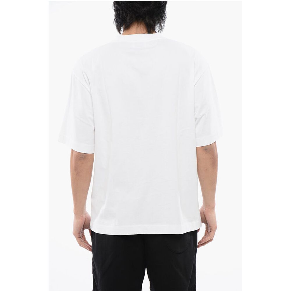 Off-White FOR EVER Solid Color Crew-neck T-Shirt with Contrasting Logo