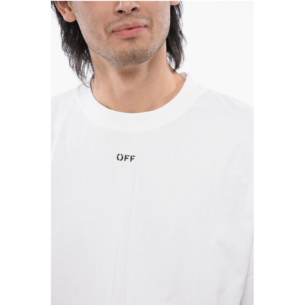 Off-White FOR EVER Solid Color Crew-neck T-Shirt with Contrasting Logo