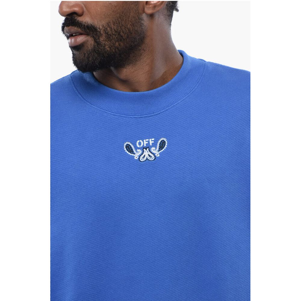 Off-White Brushed Cotton BANDANA ARROW Crewneck Sweatshirt